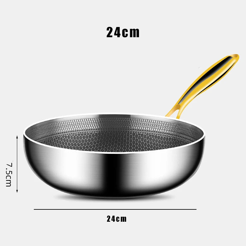 IRONGRIP stainless steel frying pan - 100% toxin-free cooking, clean in seconds.